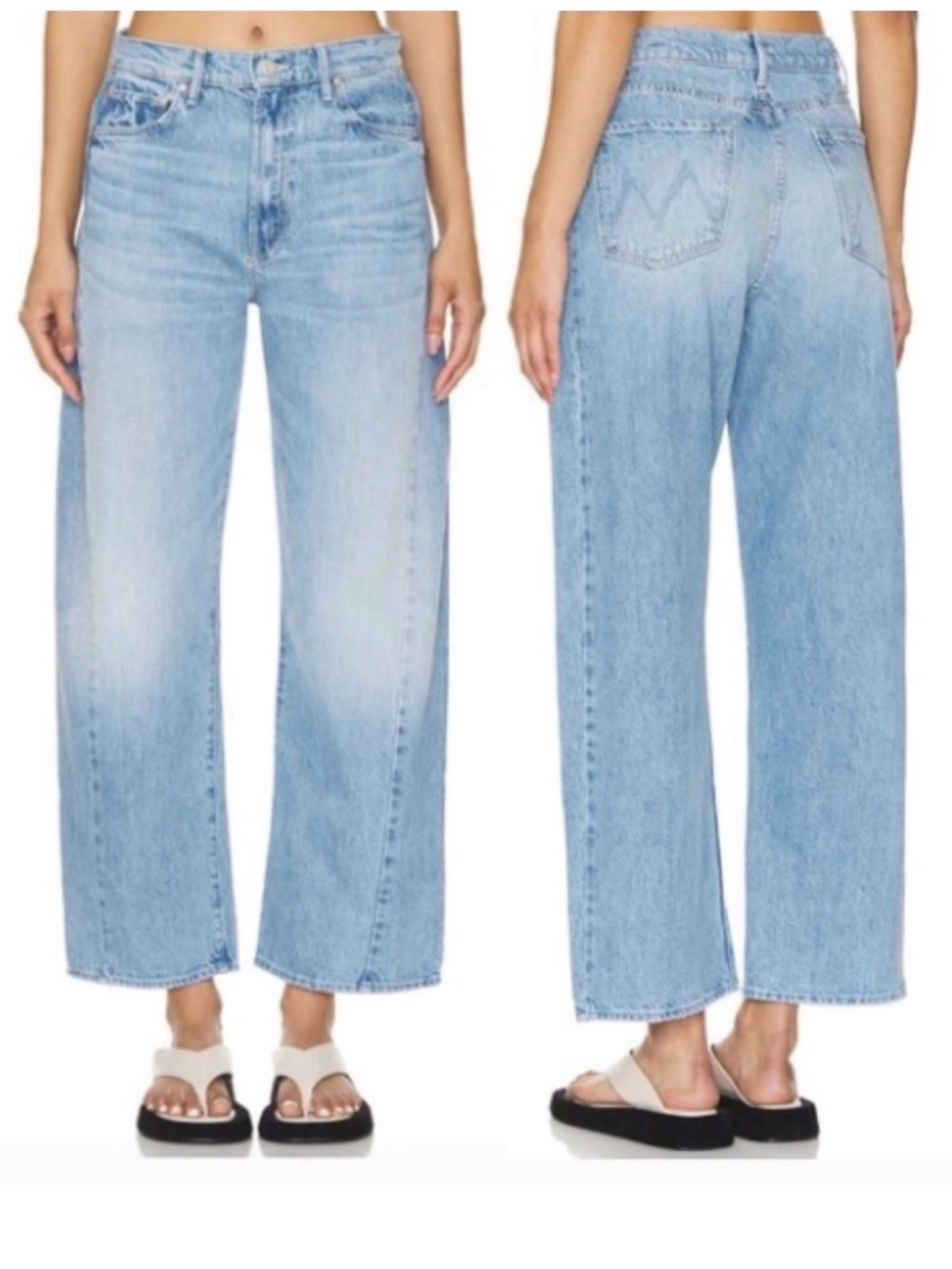 Mother Half Pipe Flood Jeans In Material Girl Barrel Size 33